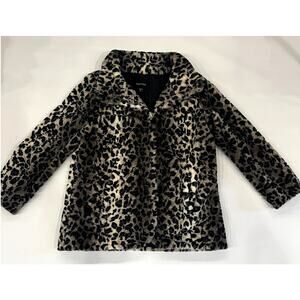 Karen Kane NEW Faux Leopard Fur Coat